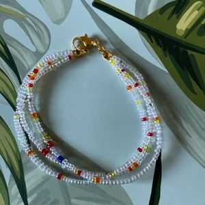 Mix color 3 strands seedbeads bracelet
